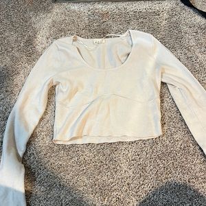 Cream Pacsun cropped long sleeve